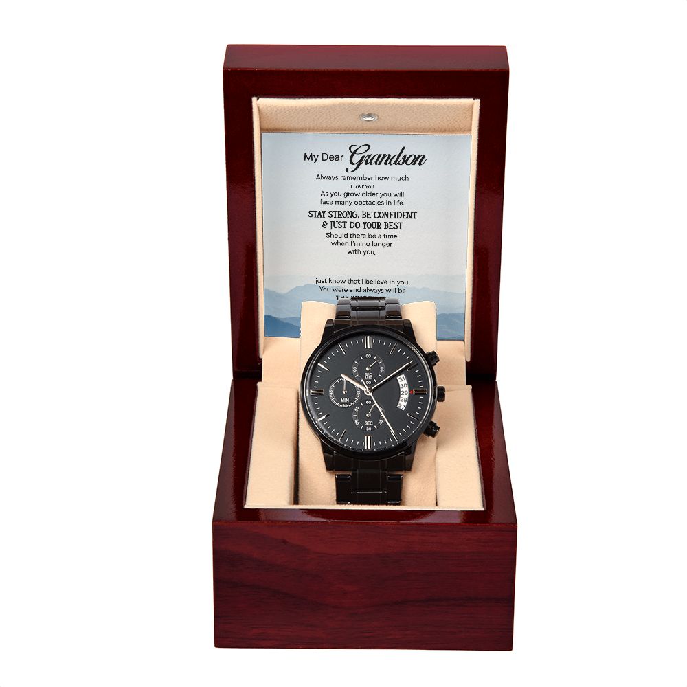 Black Chronograph Watch - For Grandson